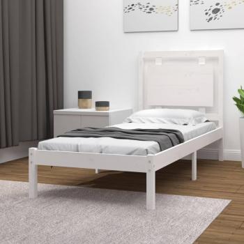 VidaXL Small Single Bed Frame White 75x190 cm Solid Wood