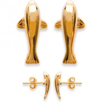 Joyería Lily: Anillo Oro Púrpura con Delfín Feliz