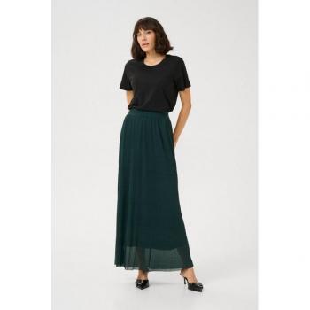 Green Kaliva Chiffon Maxi Skirt, High‑Waisted – M