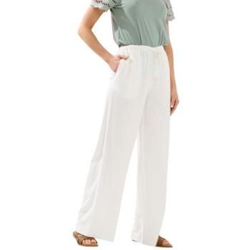 Apex White Linen Trousers – Women's Tall Wide Leg, 16L