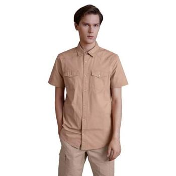 Prairie Dawn Light Brown Ripstop Yoke Tee – M