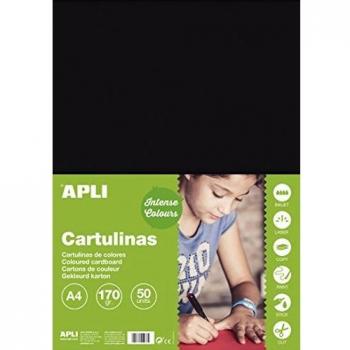 Apli Cartoncino 170g Nero A4 50 Fogli