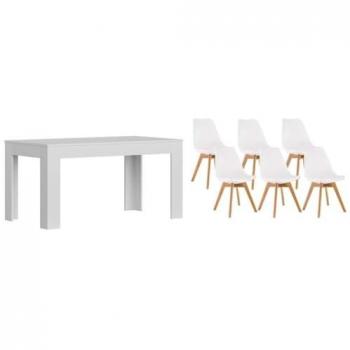 Pack Mesa Extensible de Comedor + 6 Sillas Nórdicas