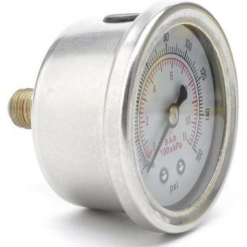 Medidor de presión de aceite cromo plateado 0-160 PSI