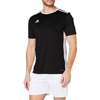 Adidas Mens L Entrada 18 Black/White Short Sleeve Shirt