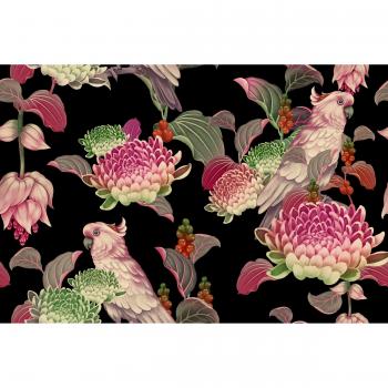 PapierMond Vlies-Fototapete: Blumen Papagei Arrangement