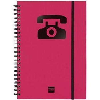 Índice telefónico espiral color magenta