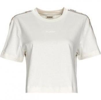 T-Shirt Beige con Logo Laterale