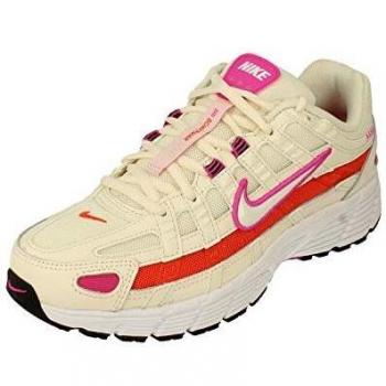 Nike P-6000 ESS Femme, Chaussure d'athlétisme, Pale Ivory/White-Fire Pink-Team Orange, 37.5 EU