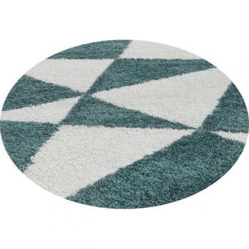 Runde Hochflor-Teppich mit geometrischem Muster