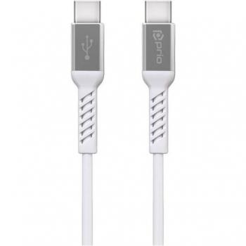 Prio 2 Meter USB C auf USB C Kabel in Weiß