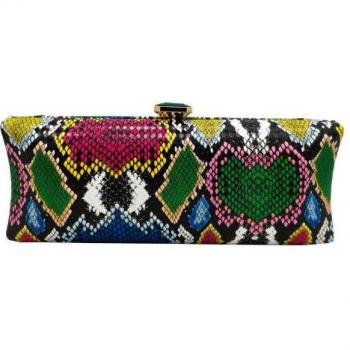 Golden Button Snakeskin Crossbody Bag