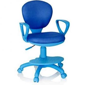 Sedia girevole per bambini KID COLOUR con braccioli Blu