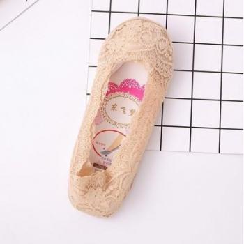 15 Pair Elegant Lace Silicone Non-slip Invisible Socks for Women
