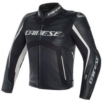 Giacca in pelle Dainese Misano D-Air Nero Bianco 50