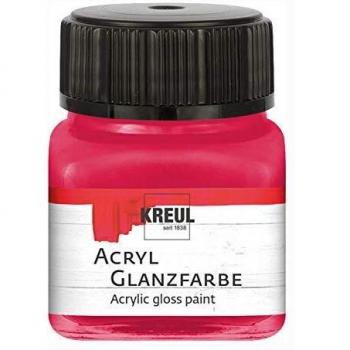 Kreul Wasserbasierte Acryl Glanzfarbe Dunkelrot, 20 ml