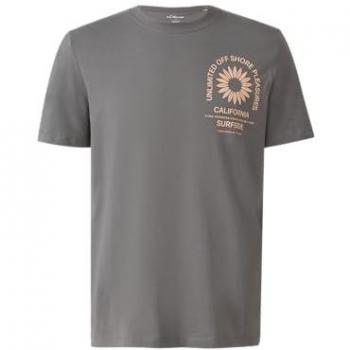 S.Oliver Camicia Grigio Oscuro con Accento Cremisi