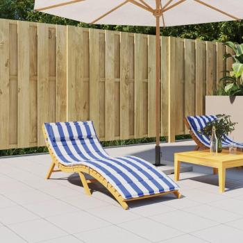 VidaXL Cojín de tumbona tela Oxford a rayas azul y blanco 180x60x3 cm