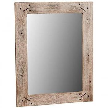 Specchio da parete in legno massello rustico 60 x 47.5 cm