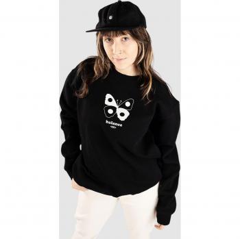 Felpa Nero Balance Crewneck con Petals e Peacocks