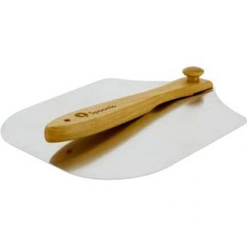 Top Chef 12”×14” Pizza Scoop – Heavy‑Duty Metal Paddle, Fold‑Away Wooden Handle, UK Design