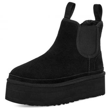 Botas de moda con tacón apilado en negro
