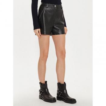 Morgan Regular Fit Kunstleder Shorts Schwarz