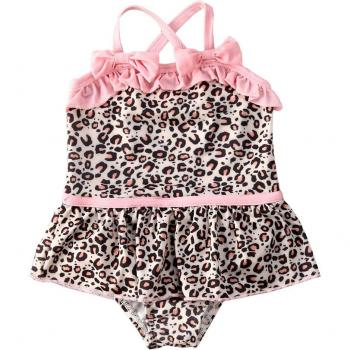 Infant Girls Bowknot Ruffled Swimsuit