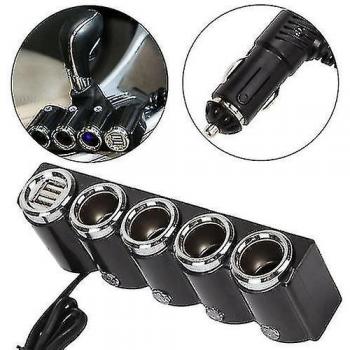 Enchufe Divisor de Cigarrillo 4-way con USB 12V-24V