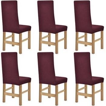 Set 6 coprisedia elastiche Bordeaux vitaXL, tessuto poliestero per feste