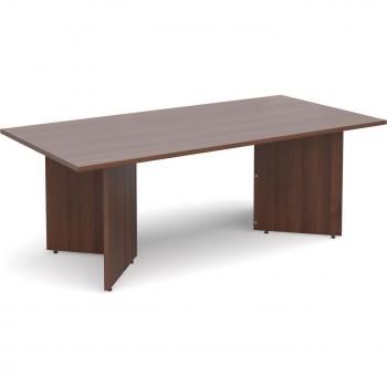 000mm x 1000mm Rectangular Boardroom Table with Walnut Top and Arrowhead Base