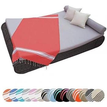 Vivezen ® Fouta Tunisienne 1m x 2m 16 Modèles au Choix 100% Coton 380g