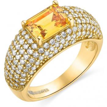 Anillo de Plata 925 Tany Atelier con Padparadscha y acabado en oro 18K
