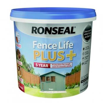 Ronseal 9L Fence Life Plus Garden Shed & Fence Paint UV Protection
