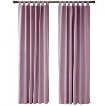 Deconovo Hitzeschutz Gardine 160x132 cm Hellpink 2er Set