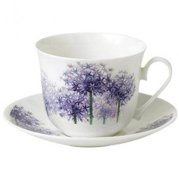 Royal Radiance Pair – Bone China Purple Breakfast Cups