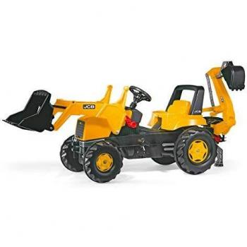 JCB Yellow Tractor with Front Loader and Rear Excavator