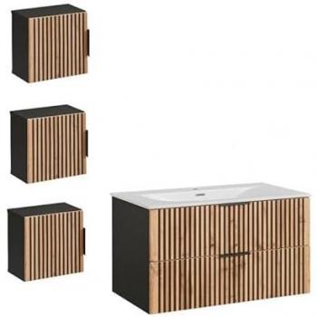Ensemble meuble vasque à encastrer 100 cm Sylve Black Wotan