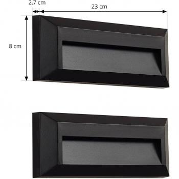Aplique de exterior Lindby LED Peker, negro, set de 2, lámparas de pared led para exterior