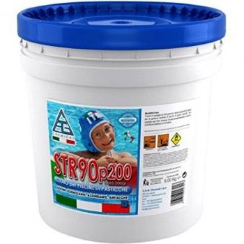 Cloro per piscina, pastiglie da 200 grammi a lento scioglimento STR90P200