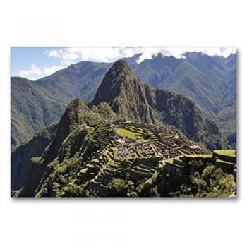 CALVENDO Exklusiv‑Textil-Leinwand 90 × 60 cm – Machu Picchu, Druck von Frank Büscher