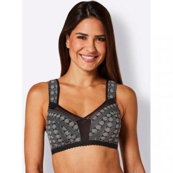 Brassière large imprimée sans armatures noir