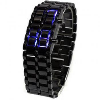 Lava Eisen Metall LED Armbanduhr für Herren