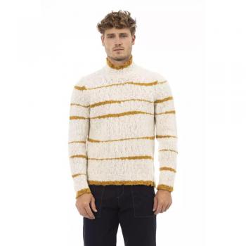 Alpha Studio Beige Alpaca Leather Sweater IT50 L