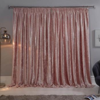 Sienna Crushed Velvet Pencil Pleat Curtains