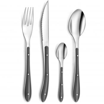 Cubierto Bistro 24pz Acero Inox/polipropileno Negro Amefa
