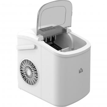 Homcom Countertop Ice Maker, 12kg Daily Production, Ice Scoop and Basket Included, White