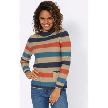 Damenpullover mit Streifenmuster Gr. 38