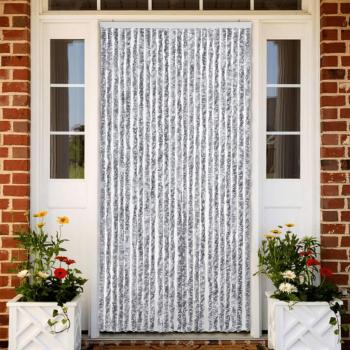 Insektenschutzvorhang 100x200 cm Chenille Grau-Weiß
