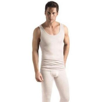 Hanro Warm Beige Wool V-Neck Top